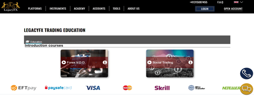 Plateforme de formation de LegacyFX Plateforme de formation de LegacyFX